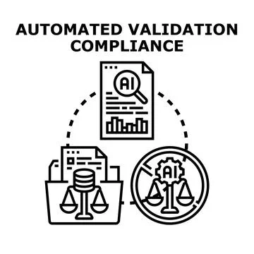 Automated validation compliance concept checking efficiency イラスト素材