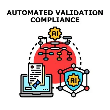 Automated validation compliance system verifying data security イラスト素材