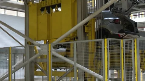 Automated Vehicle Transport System Inside Car Factory Stock-Footage 346227644