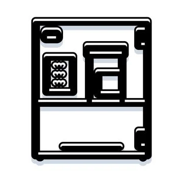 Automated vending machine offering snacks and refreshing drinks Stock Illustration