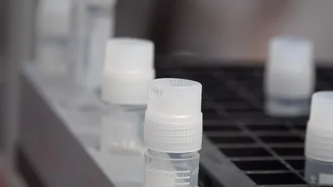 Automated virus and DNA testing machine in laboratory Stock Footage 125921519