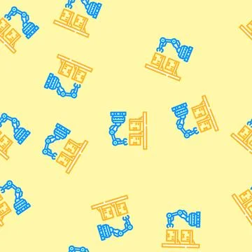 Automated warehouse autonomous delivery vector seamless pattern Illustrazione stock