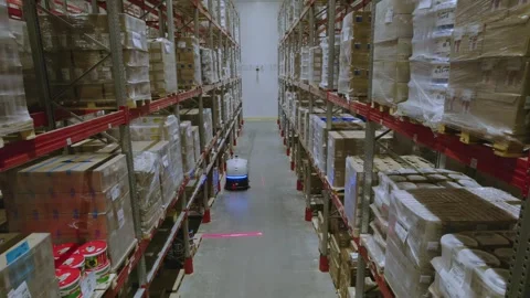 Automated Warehouse cleaner Stock Footage 327375939