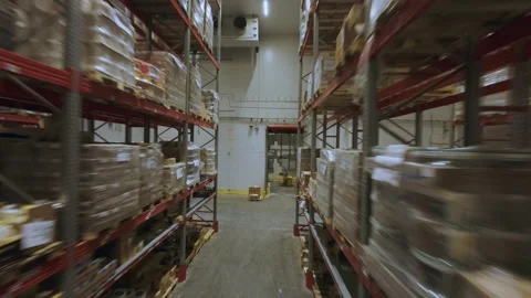 Automated Warehouse cleaner Stock Footage 327377612