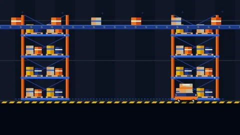 Automated Warehouse System with Robotic Material Handling Видео 343893869