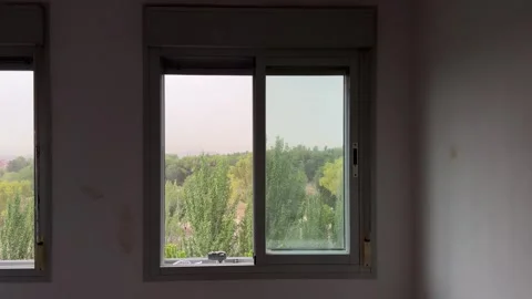 Automated window blind closing at home for convenience Stock Footage 341362951