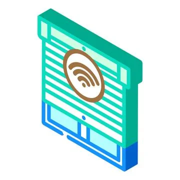 Automated window blinds smart home isometric icon vector illustration Stock Illustration