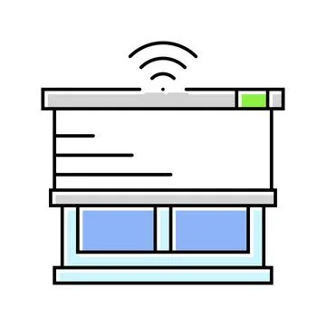Automated window blinds smart home color icon vector illustration Stock Illustration