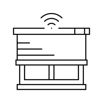 Automated window blinds smart home line icon vector illustration Stock Illustration