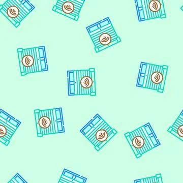 Automated window blinds smart home vector seamless pattern Stock Illustration