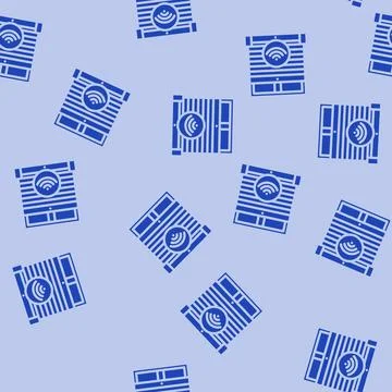 Automated window blinds smart home glyph vector seamless pattern Stock Illustration