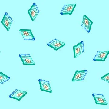 Automated window blinds smart home isometric icon seamless pattern Stock Illustration