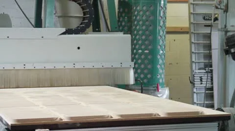 Automated Wood Cutting Machine Stock Footage 10791228