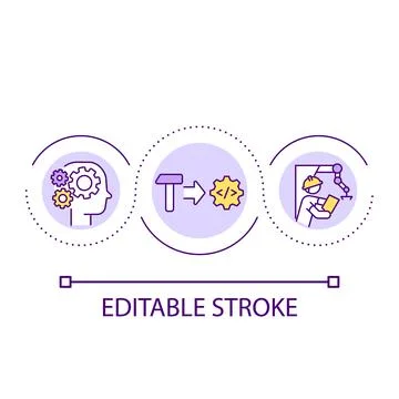 Automated work process loop concept icon Stock-Illustration