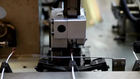 Automated work with robotic hands in the modern industrial iron and aluminu.. Stock Footage 272772595