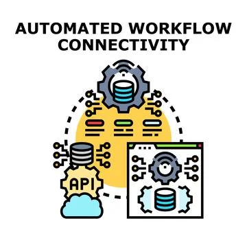 Automated workflow connectivity system for data integration Stockillustratie