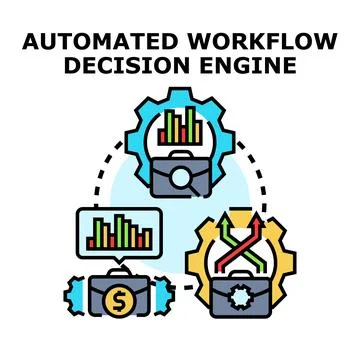 Automated workflow decision engine concept Stock Illustration