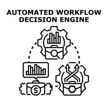Automated workflow decision engine concept Stock Illustration