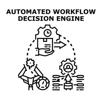 Automated workflow decision engine technology process Stock Illustration