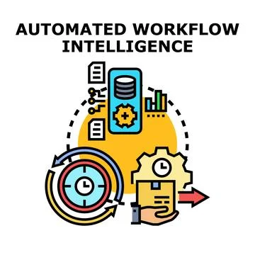 Automated workflow intelligence optimizing business process management 库存插图