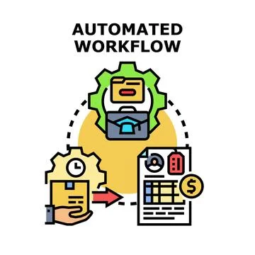 Automated workflow optimization in business process management Stock Illustration