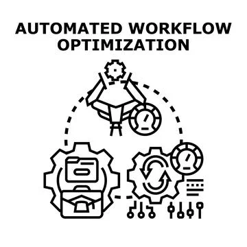 Automated workflow optimization process efficiency concept Stock Illustration