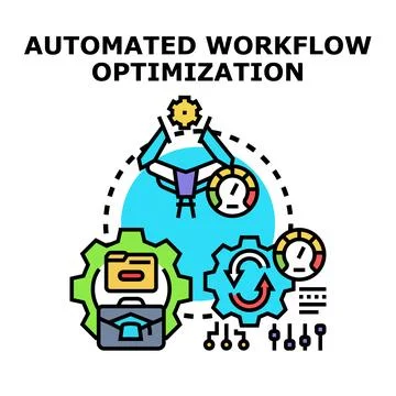Automated workflow optimization process efficiency concept Stock Illustration