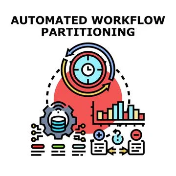 Automated workflow partitioning and data processing system 库存插图