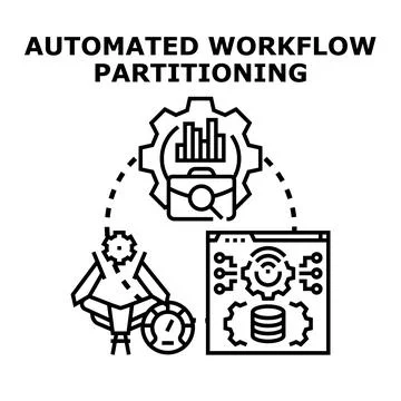 Automated workflow partitioning optimizing business process strategy 스톡 일러스트
