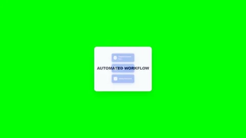 Automated Workflow Process Animation on Green Screen Stock Footage 347034079