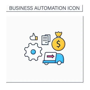 Automatic accounts payable color icon Stock Illustration