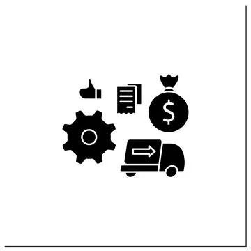 Automatic accounts payable glyph icon Stock Illustration