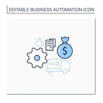 Automatic accounts payable line icon Stock Illustration