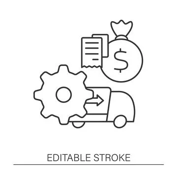 Automatic accounts payable line icon Stock Illustration