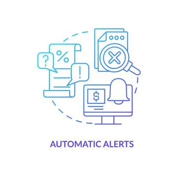 Automatic alerts blue gradient concept icon Stock Illustration
