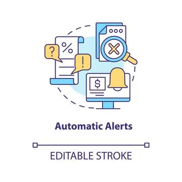 Automatic alerts concept icon Illustrazione stock