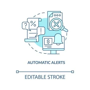 Automatic alerts turquoise concept icon Stock Illustration