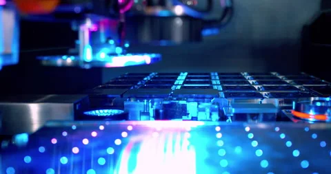 Automatic assembly of smd components. Stock Footage 332853763
