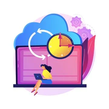 Automatic backup abstract concept vector illustration. Illustration