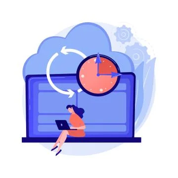 Automatic backup abstract concept vector illustration. Illustration