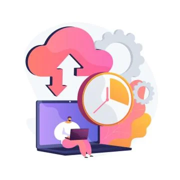 Automatic backup abstract concept vector illustration. Stock Illustration