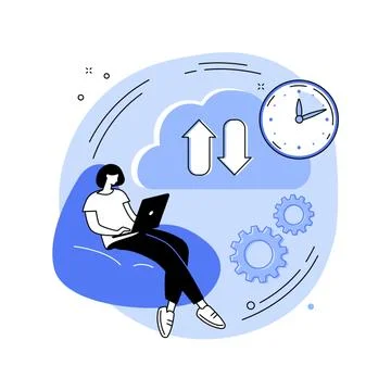 Automatic backup abstract concept vector illustration. Stock Illustration