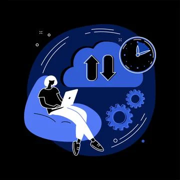 Automatic backup abstract concept vector illustration. Stock Illustration
