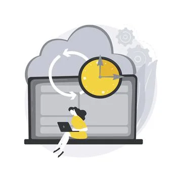 Automatic backup abstract concept vector illustration. Illustrazione stock