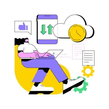 Automatic backup abstract concept vector illustration. 스톡 일러스트