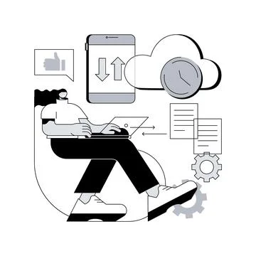 Automatic backup abstract concept vector illustration. Stock Illustration