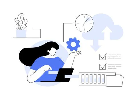 Automatic backup abstract concept vector illustration. 스톡 일러스트