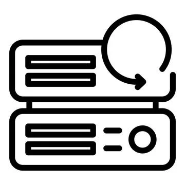 Automatic backup icon, outline style Illustrazione stock