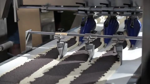 Automatic bakery line Stock Footage 64085250