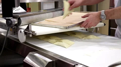 Automatic bakery production line Stock Footage 52526524